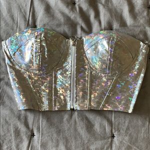 Silver boustier top